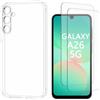 N NEWTOP Custodia Compatibile con Samsung Galaxy A26 5G, Morbido TPU CLEAR Silicone Anti Graffio Trasparente Slim Sottile Flessibile Case Posteriore Proteggi Vetro (Cover +2 Pellicola)