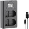 blumax Mini Dual Charger per Nikon EN-EL15c EN-EL15b EN-EL15a EN-EL15a EN-EL15 - USB-C/Micro-USB per la ricarica - Caricabatterie per Nikon Z8 Z7 II Z6 III Zf