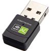 10Gtek Free Driver USB WiFi Adapter for PC, AC600M USB WiFi Dongle 802.11ac Wireless Network Adapter with Dual Band 2.4GHz/5Ghz for Desktop Laptop Support Windows 10/8/7/XP