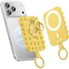 Syncwire Supporto Anello Magnetico in Silicone con Ventosa Forte per Custodia MagSafe - Anello Porta Cellulare per iPhone/Android, Mani Libere, Selfie, Video & TikTok, Giallo