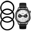KQDRAVINE 3 Pezzi Lunetta Nera Compatibile con Xiaomi Watch S4/S3, Lunetta di Protezione in Plastica Robusta Contro Graffi, Urti e Danneggiamenti
