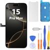 LL TRADER Display per iPhone 15 Pro Max LCD 6,7 Schermo di Ricambio FHD Touchscreen 3D Touch Digitizer Telaio di Montaggio e Kit di Riparazione A