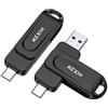 KEXIN Chiavetta USB C 32 GB USB 3.0 OTG, confezione da 2 pezzi, fino a 100 MB/s, porte USB Type-C e USB-A, chiavetta di memoria per cellulare, iPhone 15/16/17, tablet, auto, PC