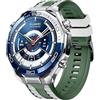GIOPUEY Cinturini Compatibile con Huawei Watch Ultimate 2, Morbido TPU Cinturino [Design a Colori di Giunzione] - Green/White