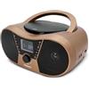 mooov Lettore CD Copper & Black con radio FM, porta USB, funzione Sleep e ID3