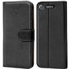 Verco custodia per Sony Xperia XZ1, Case per Xperia XZ1 Cover PU Pelle Portafoglio Protettiva, Nero