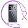 Pnakqil Cover per Realme 14x 5G/C75 4G con Cordino, Trasparente Custodia con Laccio Tracolla Cellulare Girocollo Collana Protettiva per Realme 14x 5G/C75 4G 6.67 Pollic, Viola 01