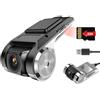 Hikity Dash Cam per Android Autoradio USB DVR 1080P Impermeabile Mini Telecamera per Auto Visione Notturna Dash Camera Registrazione Auto Videocamera 170° Grandangolo con Scheda SD 32G
