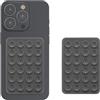 kwmobile Set da 2 Ventose per Telefono in Silicone - Ventosa Cellulare Compatibile con iPhone e Android - Supporto Adesivo - Rettangolare 5,5 x 8 cm - grigio scuro/grigio scuro