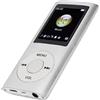 ASHATA 64G Lettore MP3, Schermo da 1,8 Pollici Lettore Musicale MP3 per lo Studio Sportivo, Supporto MP3 WMA FLAC APE AAC OGG e ACELP, Auricolare Incluso (D'argento)