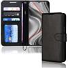 TECHGEAR Custodia a Portafoglio in Pelle per Galaxy S24 Plus, Custodia Protettiva a Flip con Porta Carte a Portafoglio, Supporto e Cinturino da Polso - Pelle PU Nera con Chiusura Magnetica Progettata