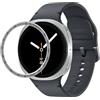 GIOPUEY Stile della Lunetta per Samsung Watch 8 40mm, Bezel Styling Ring Acciaio Inossidabile Anello della Lunetta, Anello Protettivo in Metallo in Lega di Alluminio - C-Silver