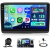 Hikity 4+128G Autoradio Android per Fiat Ducato,Citroen Jumper,Peugeot Boxer 2011-2022 Wireless Carplay 9''Incell Schermo per Auto Android Auto WiFi Touchscreen Bluetooth5.0 GPS Retrocamera