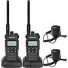 Retevis RT86S Walkie Talkie Professionali, Ricetrasmittenti a Lungo Raggio, Display LCD 2600mAh USB C, Chiamata Gruppo, Walkie Talkie con Auricolari per Produzione (Nero, 2 Pezzi)