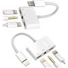 Kefiany Cavo di ricarica per iPhone 3 in 1 (2 confezioni) 3,5 mm Aux + cuffie Lightning + alimentatore di rete jack splitter Apple MFI Fast Charger spina caricabatterie rapido accessori per 14 13 12 11 Pro