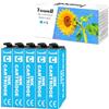 Yowell 5X Compatibili 604XL Cartucce Ciano Compatibili con Epson 604XL Ciano per Epson Expression Home XP-3200 XP-3205 XP-4200 XP-4205 XP-2200 XP-2205, Workforce WF-2910