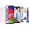 It'Go OLED HD (6.4 inch) Display per Samsung A52S 5G A528 con Impronte digitali LCD di Ricambio Touch Screen con Strumento Nero con Cornice di Alta qualità