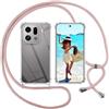 ISOI Cover con Cordino per Oppo Find X9 Pro, Custodia Trasparente con Collana Tracolla Laccio Collo Ultra Sottile Morbido TPU Silicone Antiurto AntiGraffio Case, Rosa