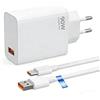 Samneer Caricabatteria rapida 90W USB Type C, compatibile con Xiaomi 15, 14 Ultra, 14, 14T, 13T, 13, 13 Lite, Redmi Note 15, 14, 13, 12, 11, 10 Pro 5G, Poco F7, X7, X6, M6, X5 Pro. Caricabatteria