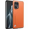 HAFFAN Custodia Cover Protettiva per Cellulare per OPPO Find X5 Pro (6.7 inches), Stile Similpelle - Arancia