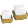 WENKO Umidificatore Mod Cleo, evaporatore decorativo, migliora il clima interno in presenza di aria secca dovuta al riscaldamento, set di 2 pezzi, ambienti fino a 18 m², ceramica, 50 ml e 200 ml
