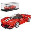 Mould King 27006 Technik Speed Champion - Set di mattoncini per auto da corsa F488 GTB, giocattolo da costruzione per auto con vetrina acrilica per modellini da collezione (329 pezzi)
