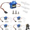 AYHYHLJZJ Confezione da 5 Micro Servomotori 9G, Servo SG90 per Arduino, Mini Servo per Progetti RC, Bracci Robotici, Elicotteri, Barche e Veicoli, Controllati via Cavo, Angolo di Controllo di 180°, Blu