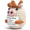 iewrtcin Pocket Hug Mucca portafortuna, regalo fatto a mano, animali di peluche incoraggianti, regali di felicità, mucca, regalo positivo, regalo positivo all'uncinetto, regalo portafortuna, relax, mutmaker