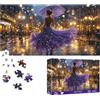 Bimkole Notte Viola Puzzle per Adulti 1000 Pezzi, Donna Puzzle Di Carta Da 1000 Pezzi - Divertente E Stimolante Puzzle Decorativo per La Famiglia, Ottima Idea Regalo, 80 X 41 cm