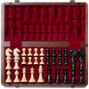 A&A Premium Set di Scacchi Pieghevole in Noce Naturale, con Scacchiera da 38 cm e Altezza del Re di 7,6 cm, Staunton Chess Pieces, Include 2 Regine Extra e una Borsa per il Trasporto