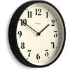 Newgate® Theatre orologio da parete | Orologio rotondo moderno | 30cm | Nero | Numeri decorativi | Ideale per cucina, soggiorno o ufficio