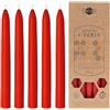 Danilovo 5 Candele Decorative Lunghe in Cera d'Api Rossa - Candele Cera d'Api Naturale a Combustione Lenta per Ogni Occasione - Profumate al Miele, per una Casa Accogliente
