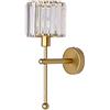 MZStech E14 Lampada da Parete in Stile Minimalista Moderno, Applique in Cristallo Trasparente per Corridoio e Comodino Camera da Letto (Oro)