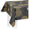LILENO HOME Tovaglia lavabile al metro, 160 x 140 cm (bordo tagliato), motivo cerchi grafici, colore antracite, impermeabile, ideale come tovaglia o runner da tavola per tenda da birra