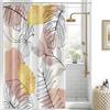 Uiiooazy Tenda Doccia Antimuffa, Tenda da Doccia 150x200cm Rosa Boho Chic Tropicale Astratta Foglie di Palma Giungla Tende da Bagno Tessuto Lavabile Impermeabile Tende Vasca da Bagno con 10 Anelli