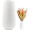 CiciIng Vaso in ceramica bianco alto 20cm superficie smerigliata, vasi da fiori moderni per la decorazione della tavola interna, vasi decorativi per erba pampa, vaso boho per fiori freschi fiori secchi