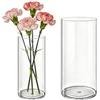MELEJIA Set di 2 Vasi in Acrilico, Rotondo Vaso Trasparente, Vaso Indistruttibile Leggero, Vasi Trasparente Resistente per Fiori Freschi/Finti, Decorazione Interna/Esternea (10 x 20cm e 12 x 25cm)
