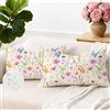 Brylleii Set di 2 Federe Cuscini per Divano 30x50 Impermeabili Esterno Fodere per Cuscini Decorativi con Cerniera Finto Lino Floreale Copricuscini Decorativa Vintage per Giardino Patio Soggiorno