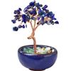 VLYX Albero della Vita in Lapislazzuli - Oggetto Decorativo Artigianale in Quarzo Rosa, Pietra Naturale per Casa o Ufficio, Elegante Regalo per Donne