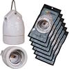 ISOLATECH 6pcs E27 ceramica presa appesa con occhiello in metallo LED lampadine a risparmio energetico (max.250V/4A) lampadine per la casa cucina frigorifero installazione resistente al calore