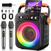 JYX Machine Karaoke con 2 Microfono, 80W Cassa Bluetooth 5.3, Subwoofer 6,5 Pollici Karaoke Professionale, Autonomia 12 ore, Luci LED, Ideale per Feste Canta Tu 2026, colore