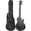 Enya Chitarra Nova Go Mini - Chitarra Acustica Nera 1/4 Chitarra da Viaggio in Fibra di Carbonio per Adulti Principianti Starter Set Educazione Musicale per Bambini Pasqua Compleanno Regalo di Natale