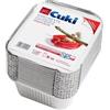 Cuki Vaschette Alluminio con coperchi, 1 porzione, 1 confezione da 25 pezzi