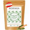 MoriVeda Capsule di Moringa Oleifera 500 mg, micropolverizzata, con ferro e calcio, vegane, senza lattosio e senza glutine, con oltre 90 nutrienti, formulazione ayurvedica, 120 capsule