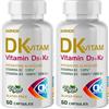 J.ARMOR Vitamina D3 K2 60 Capsule - 2000 UI D3 + 90 mcg K2 Vegan, Gluten Free - Integratore Vitamina D per Ossa e Immunità, Made in Italy