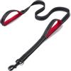 Eyeleaf Guinzaglio per Cani 1,5 Metri Riflettente e Forte con Doppio Manico Imbottite Resistente Nylon Guinzaglio per Cani Taglia Grande Media nero+rosso