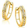 Orovi Orecchini Donna Oro Giallo 9KT Orecchini a Cerchio con Diamanti naturali, gioiello anallergico confezionato in un elegante astuccio portagioie