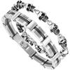 MILAKOO Punk Gothic Bracciali in Acciaio Inox Set per gli Uomini Donne Argento Teschio Link Catene Biker Bracciale orologio