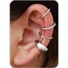 Habselikob 4Pcs Ear Cuff Orecchini Clip Donna Ragazze Regolabile Orecchini Senza Buco Oro 14K Earcuffs Non Piercing per Cartilagine