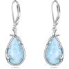 POPLYKE Orecchini Larimar/Pietra Lunare/Palo/Turchese/Onice Nero/Labradorite/Perla/Acquamarina/Agata Muschio in Argento Sterling per Donna Gioielleria Regalo per Ragazze, Medium, Argento sterling, Non